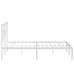 Cadre de lit métal avec tête de lit blanc 140x190 cm