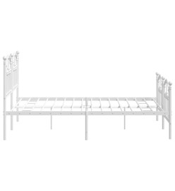 Cadre de lit métal avec tête de lit/pied de lit blanc 140x190cm