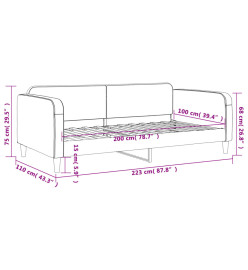 Lit de repos gris foncé 100x200 cm tissu