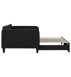 Lit de jour avec lit gigogne noir 100x200 cm tissu
