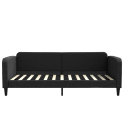 Lit de jour avec lit gigogne noir 100x200 cm tissu