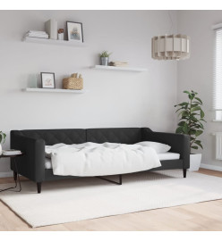 Lit de repos noir 100x200 cm tissu