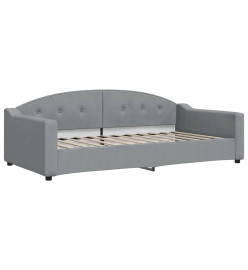 Lit de jour avec matelas gris clair 100x200 cm tissu