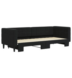 Lit de jour avec lit gigogne noir 80x200 cm velours