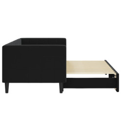 Lit de jour avec lit gigogne noir 80x200 cm velours