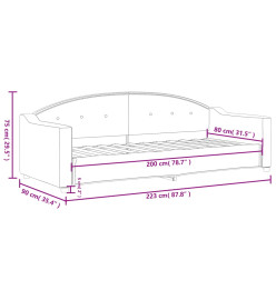Lit de repos noir 80x200 cm tissu