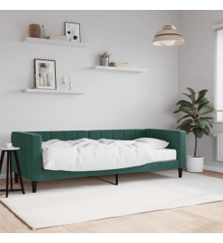 Lit de jour avec matelas vert foncé 80x200 cm velours