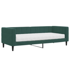 Lit de jour avec matelas vert foncé 80x200 cm velours