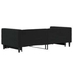 Lit de jour avec lit gigogne noir 90x200 cm velours
