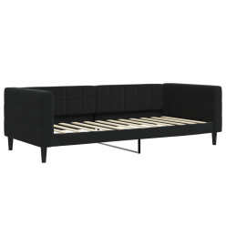 Lit de jour avec lit gigogne noir 90x200 cm velours