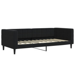 Lit de jour avec gigogne et matelas noir 90x200 cm velours