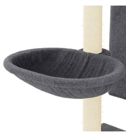 Arbre à chat avec griffoirs en sisal gris foncé 130,5 cm