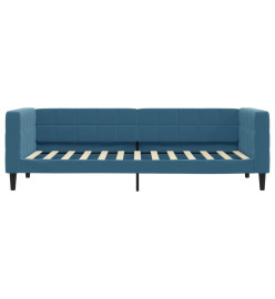 Lit de jour avec lit gigogne bleu 80x200 cm velours