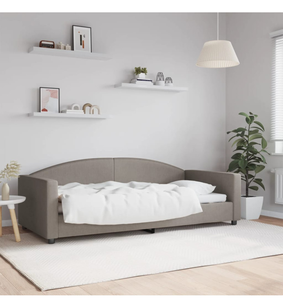 Lit de repos taupe 90x200 cm tissu Lit de repos taupe 90x200 cm tissu
