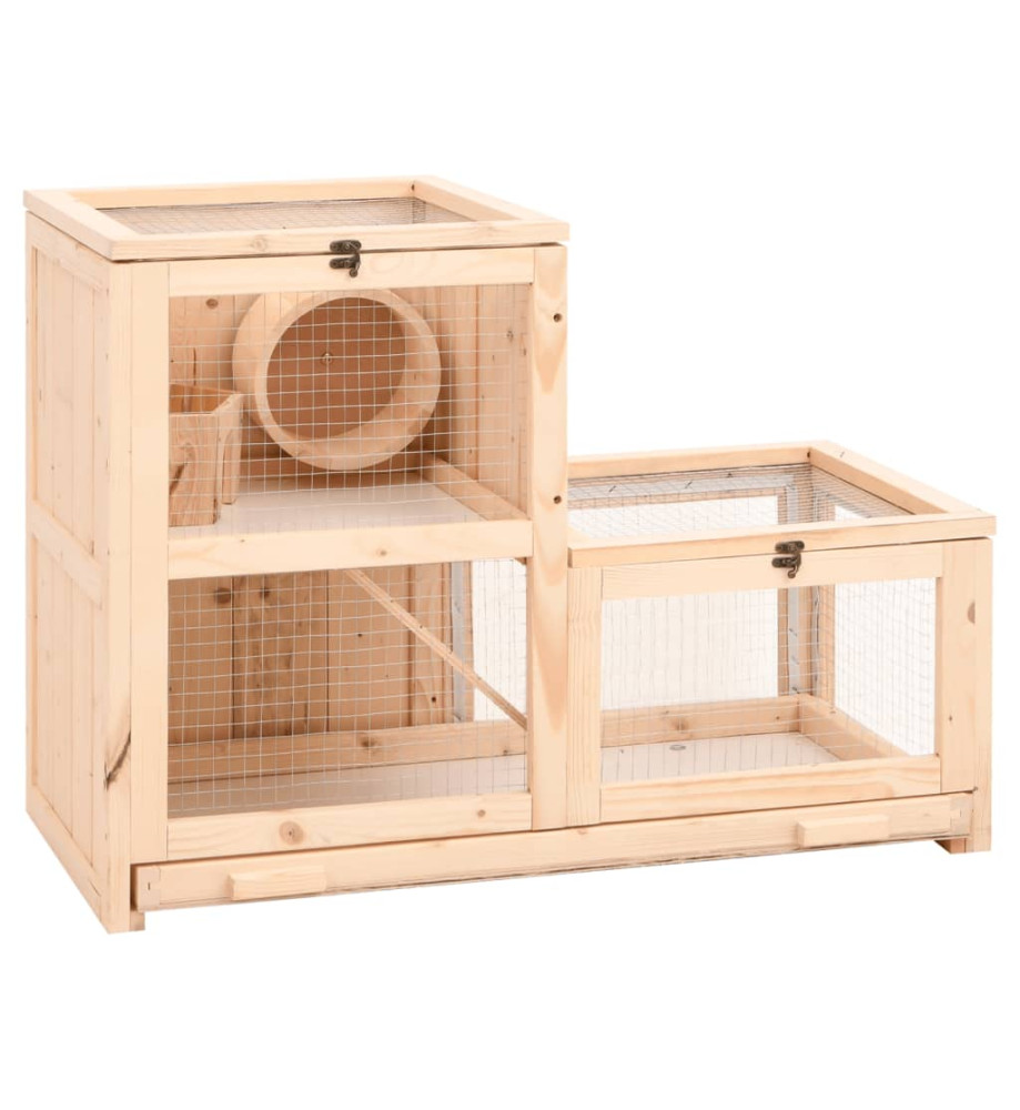 Cage à hamster 81x40x60 cm bois massif de sapin