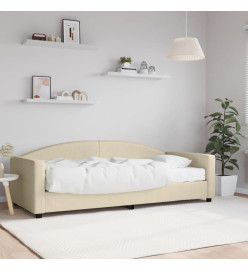 Lit de jour avec matelas crème 90x200 cm tissu