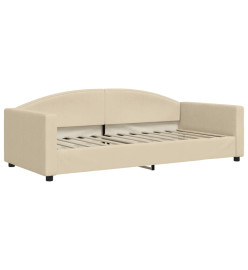 Lit de jour avec matelas crème 90x200 cm tissu