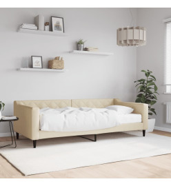 Lit de jour avec matelas crème 90x200 cm tissu