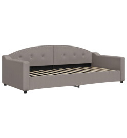 Lit de jour avec matelas taupe 90x200 cm tissu
