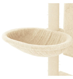 Arbre à chat avec griffoirs en sisal crème 130,5 cm