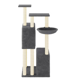 Arbre à chat avec griffoirs en sisal gris foncé 122 cm