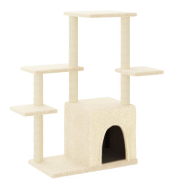 Arbre à chat avec griffoirs en sisal crème 97,5 cm