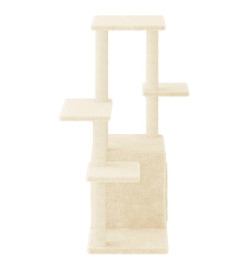 Arbre à chat avec griffoirs en sisal crème 97,5 cm