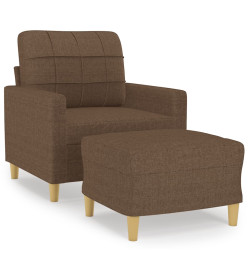 Fauteuil avec repose-pied Marron 60 cm Tissu