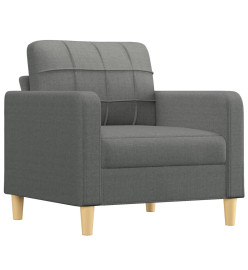 Fauteuil avec repose-pied Gris foncé 60 cm Tissu