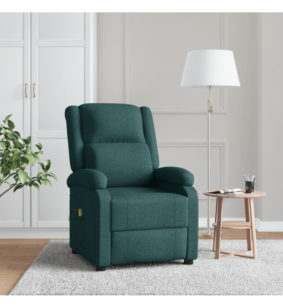 Fauteuil de massage Vert foncé Tissu