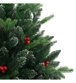 Sapin de Noël artificiel à charnières avec baies rouges 180 cm