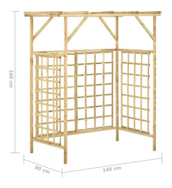 Pergola de jardin pour poubelles doubles Bois de pin imprégné