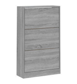 Armoire à chaussures Sonoma gris 63x24x103 cm Bois d'ingénierie