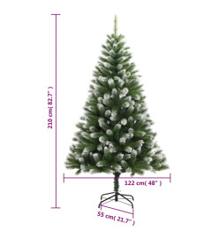 Sapin de Noël artificiel à charnières avec neige floquée 210 cm