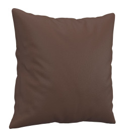 Coussins décoratifs 2 pcs Marron 40x40 cm Similicuir