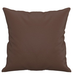 Coussins décoratifs 2 pcs Marron 40x40 cm Similicuir