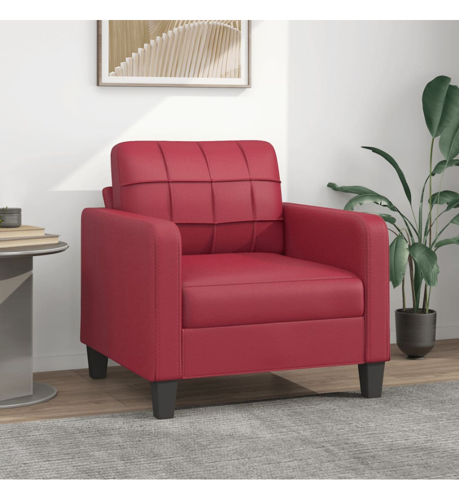 Fauteuil Rouge bordeaux 60 cm Similicuir