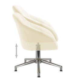 Chaise pivotante de bureau Crème Tissu