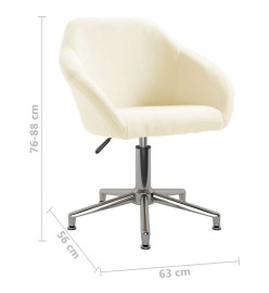 Chaise pivotante de bureau Crème Tissu