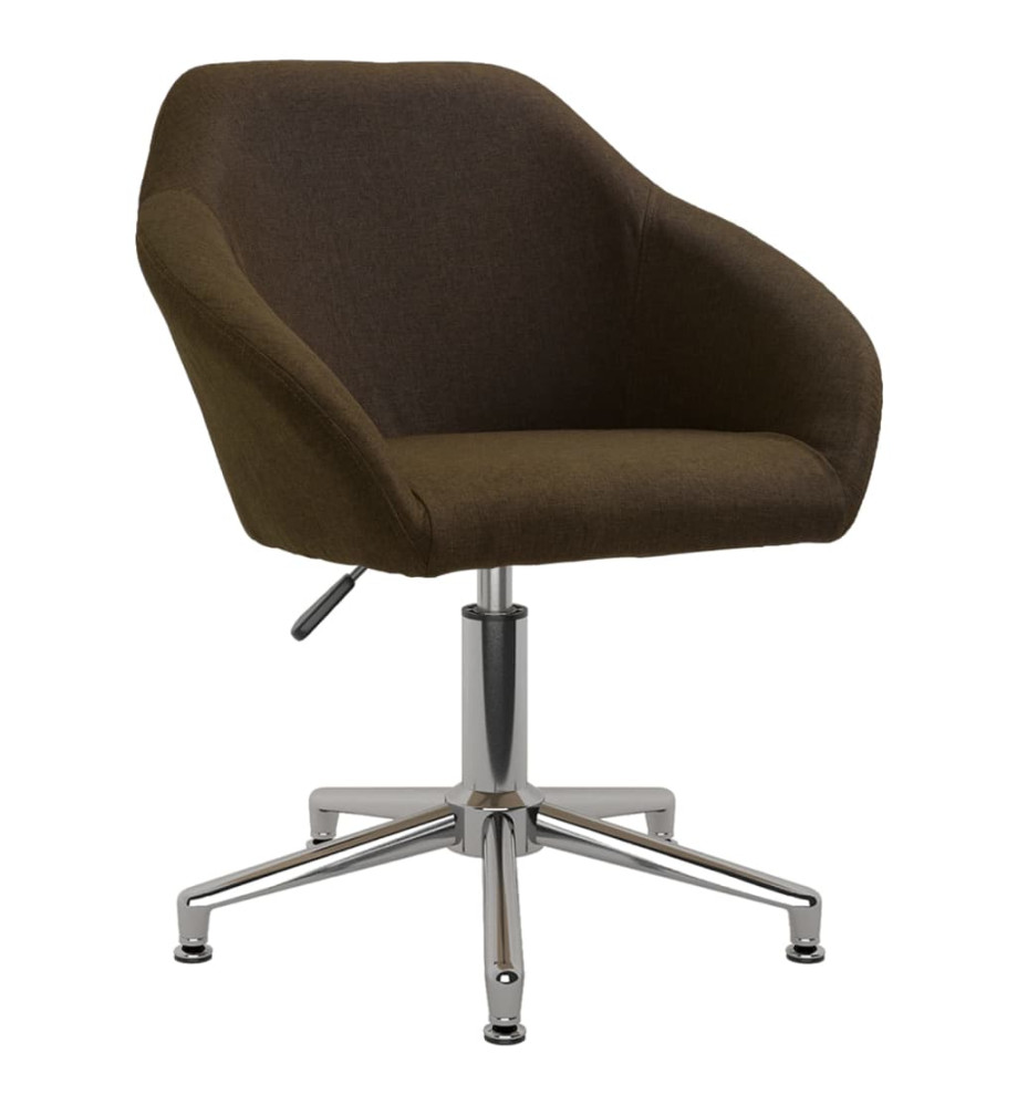 Chaise pivotante de bureau Marron foncé Tissu