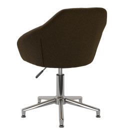 Chaise pivotante de bureau Marron foncé Tissu