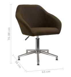 Chaise pivotante de bureau Marron foncé Tissu