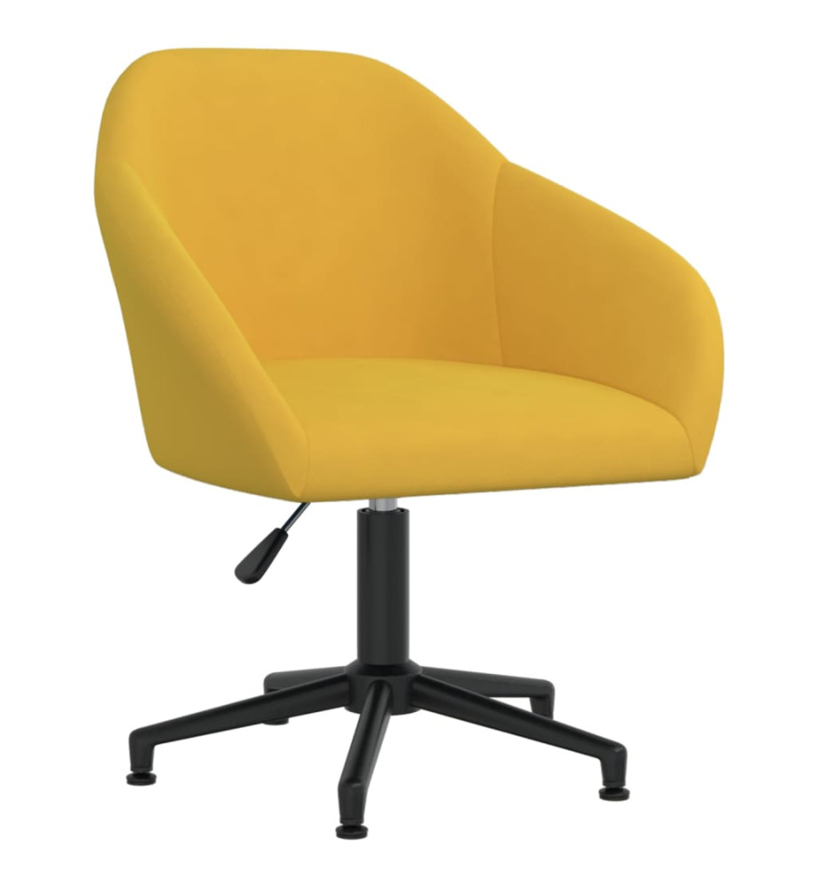 Chaise pivotante de bureau Jaune Velours