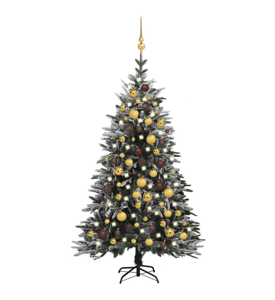 Arbre de Noël artificiel LED et flocons de neige 120 cm PVC PE