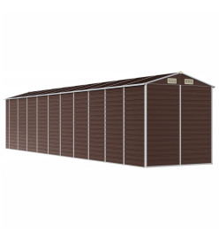 Abri de jardin marron 191x895x198 cm acier galvanisé