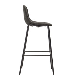 Chaises de bar lot de 6 gris foncé tissu