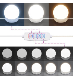 Coiffeuse à LED avec 2 armoires Chêne sonoma Bois d'ingénierie