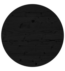 Dessus de table rond noir Ø60x3 cm bois de pin massif