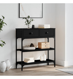 Table console noir 72,5x25x75 cm bois d'ingénierie