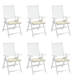 Coussins de chaise de jardin 6 pcs crème 40x40x3cm tissu oxford